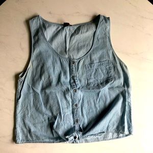 Denim Tie Top